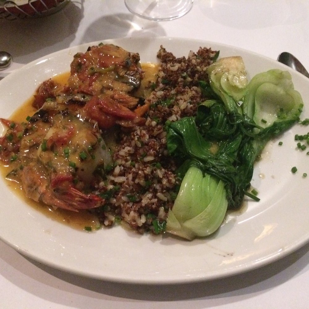 The Rail Stop Restaurant - Scallops and shrimp with wheat berries and grilled bok choy. - New American Near Me - The Plains, Virginia The Rail Stop Restaurant - Scallops and shrimp with wheat berries and grilled bok choy. - New American Near Me - The Plains, Virginia