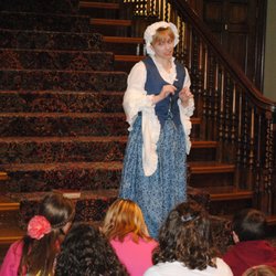 Museum theatre students present historical interpretive programs to children.