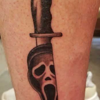 Hardwire Tattoo - Ghost Face Tattoo by Matt Fischer - Tattoo Near Me - Wilmington, North Carolina