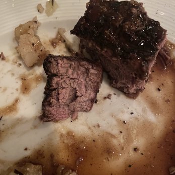 Chez Boet - This is the petit filet that was supposed to be Medium. It was completely overcooked - French Near Me - Naples, Florida Chez Boet - This is the petit filet that was supposed to be Medium. It was completely overcooked - French Near Me - Naples, Florida