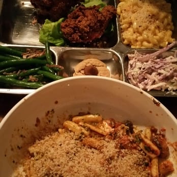 The Shanty - TV dinner and vegetarian pasta dish - New American Near Me - Warwick, Rhode Island