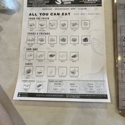 Shaking Crab - Quincy - All you can eat menu