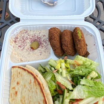 Q's Halal - Falafel Plate with non dairy option - Halal Near Me - Alameda, California Q's Halal - Falafel Plate with non dairy option - Halal Near Me - Alameda, California