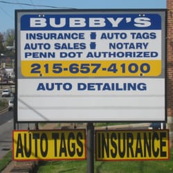 Bubby's Auto Tags & Insurance - our sign!!