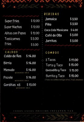 Menu photo 1 El Zacatecano Canoga Park, CA