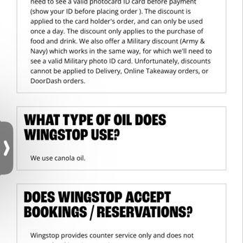 Wingstop - I was told they no longer offer discounts to customers that are police, firefighters or military. But when I looked at their website. - Chicken Wings Near Me - Cypress, California