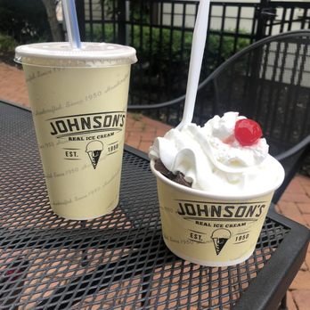 Johnson's Real Ice Cream - Buckeye Subdae and chocolate milkshake. - Ice Cream & Frozen Yogurt Near Me - Dublin, Ohio