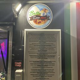 The pizza menu. The pizza menu.