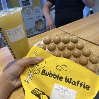 Happy Lemon - Mango Lemon slush Oreo waffle - Bubble Tea Near Me - Chandler, Arizona