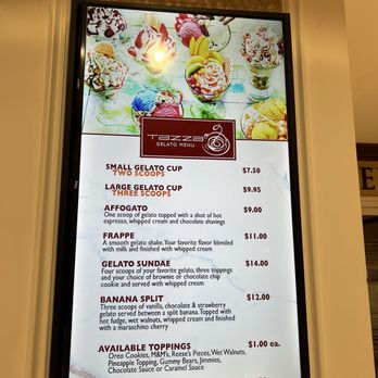 Café Tazza Delizioso - Gelato menu May 2025 - Breakfast & Brunch Near Me - Atlantic City Atlantic City, New Jersey