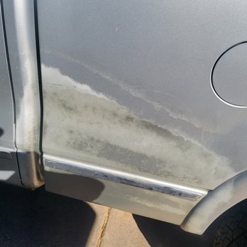 Iron Mountain Collision - Before, Driver Rear, bad paint and small dent just behind door - Body Shops Near Me - Loveland, Colorado Iron Mountain Collision - Before, Driver Rear, bad paint and small dent just behind door - Body Shops Near Me - Loveland, Colorado