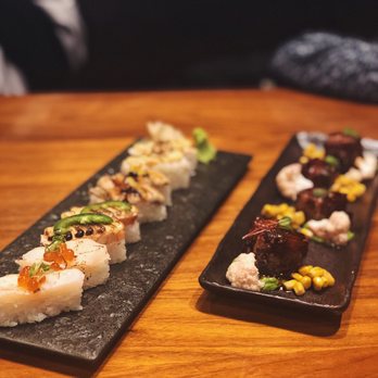 Kiu Japanese Restaurant - 12pc torched sushi and pork belly appetizer - Japanese Near Me - Markham, Ontario