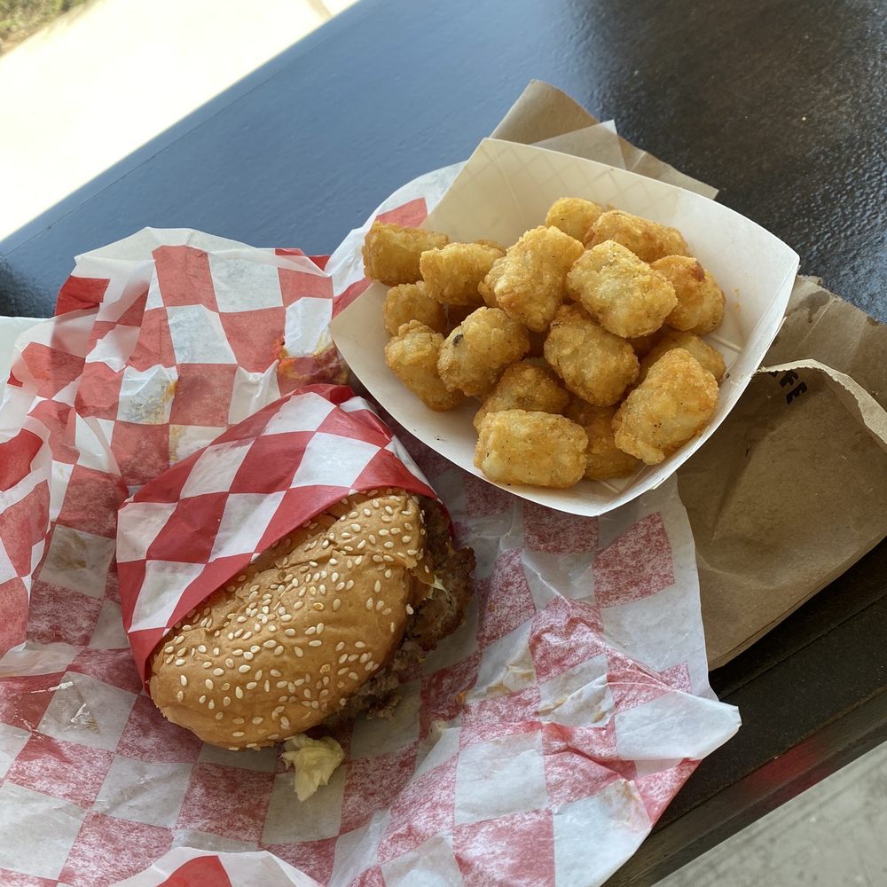 Sky Rocket Burger Frisco - Single-Patty cheeseburger - filling along side my tots - Burgers Near Me - Frisco, Texas Sky Rocket Burger Frisco - Single-Patty cheeseburger - filling along side my tots - Burgers Near Me - Frisco, Texas