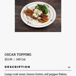 Oscar topping for $14 Oscar topping for $14