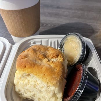 Butter+Milk Biscuit Bar - Plain biscuit with strawberry jam and honey butter (extra $1.25) - average - Breakfast & Brunch Near Me - Visalia, California Butter+Milk Biscuit Bar - Plain biscuit with strawberry jam and honey butter (extra $1.25) - average - Breakfast & Brunch Near Me - Visalia, California