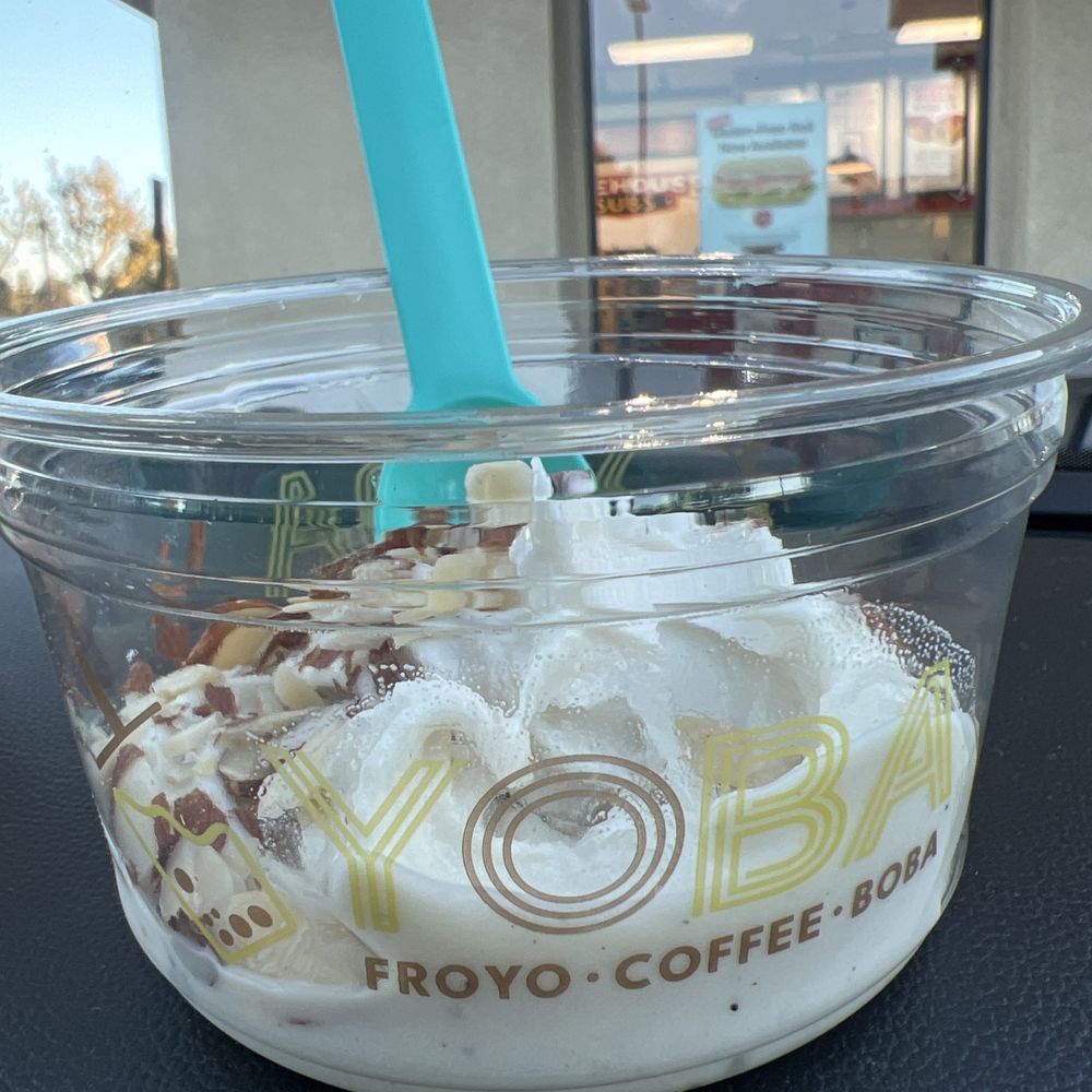 Yoba - Vanilla bean yogurt with sliced almonds - Coffee & Tea Near Me - Ontario, California