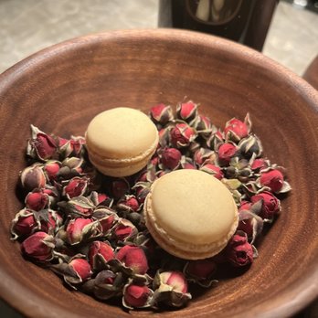 Frevo - Macarons with the cappuccino we ordered extra at the end - French Near Me - New York, New York