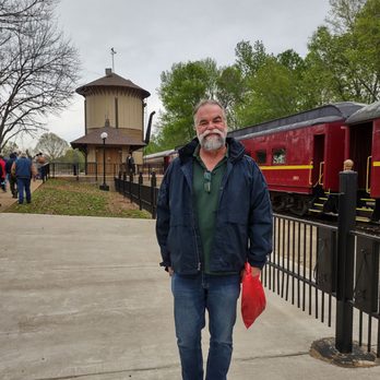 Texas State Railroad Palestine Depot - My hubby with the train behind him - Landmarks & Historical Buildings Near Me - Palestine, Texas Texas State Railroad Palestine Depot - My hubby with the train behind him - Landmarks & Historical Buildings Near Me - Palestine, Texas