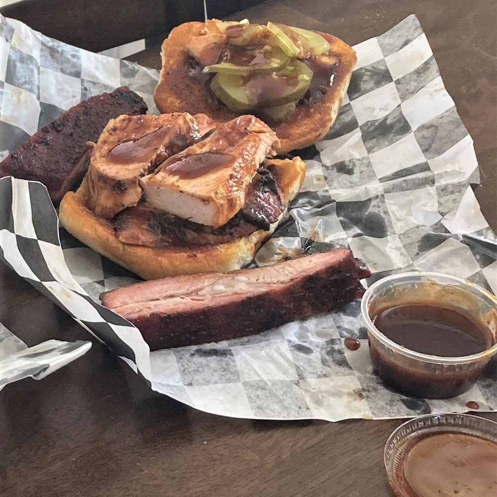 Mad Jack's Mountaintop Barbecue - Look at the size of of the sliced smoked turkey on the Shady Lady! - Barbeque Near Me - Cloudcroft, New Mexico