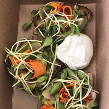 Ponto Lago - AVOCADO TOAST - beautiful edible flowers on top! Comes in 3 cut pieces on toasty whole wheat bread. Beautiful and delicious! - New American Near Me - Carlsbad, California