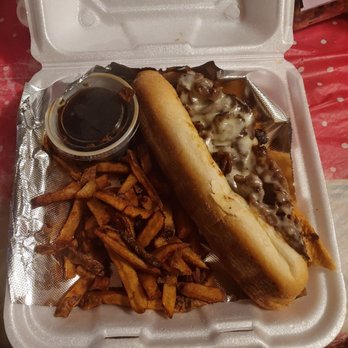 Bogarts Restaurant - French dip sandwich with au jus and french fries. - Bars Near Me - West Columbia, South Carolina Bogarts Restaurant - French dip sandwich with au jus and french fries. - Bars Near Me - West Columbia, South Carolina