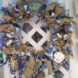 Cute wreath inside the shop.
