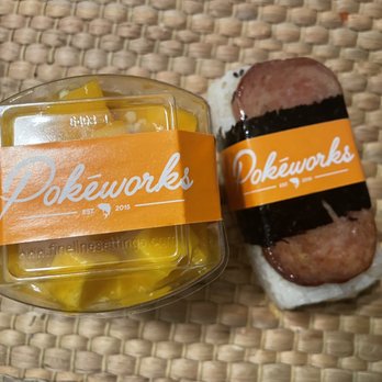 Pokeworks - Coco Mango Haupia, Spam Musubi - Salad Near Me - Austin, Texas