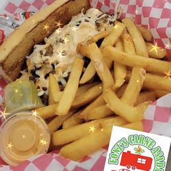 Fonz’s Carne Asada Philly’s - Our signature Carne asada Philly sandwich with fries