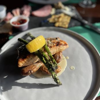 The Banshee Irish Pub - Grilled Salmon with Asparagus and Smashed Fingerling Potatoes - Pubs Near Me - Buffalo, New York