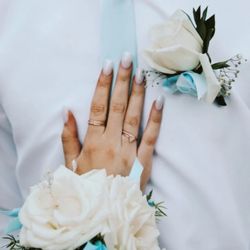 A2Z FLOWERS - #white #blue #homecoming #prom #wedding