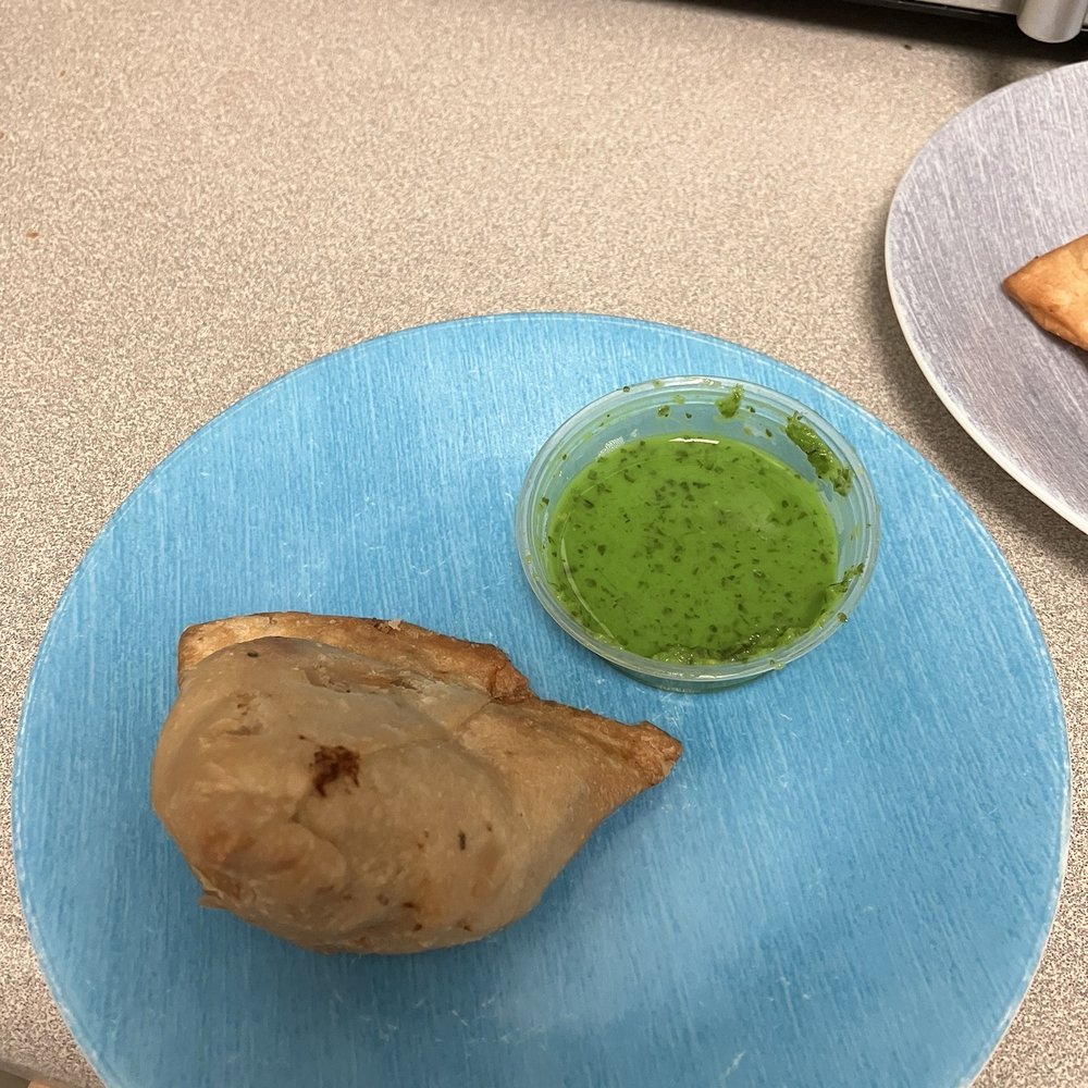 Cilantro Indian Cafe - samosa with cilantro chutney - Indian Near Me - Cary, North Carolina