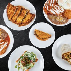 Fuego Cravings - Pictured: Birria Quesadilla, Birria Taco, Birria Taquitos, Chilaquiles Breakfast Plate.