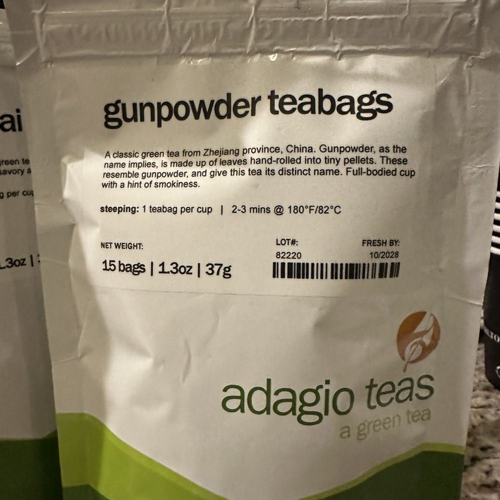 Adagio Teas - Gunpowder teabags - Coffee & Tea Near Me - Skokie, Illinois Adagio Teas - Gunpowder teabags - Coffee & Tea Near Me - Skokie, Illinois