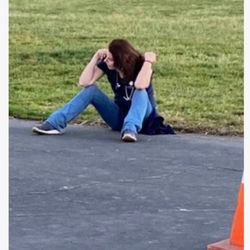 Rebecca Parish, MD - Dr Rebecca Parish getting off her feet after the day long, volunteer, Covid 19 vaccination effort in Lafayette, CA