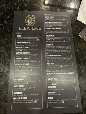 Menu photo 1 Eleanor's Bar & Grill Jackson, WY Menu photo 1 Eleanor's Bar & Grill Jackson, WY