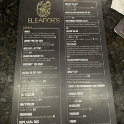 Eleanor's Bar & Grill - Menu