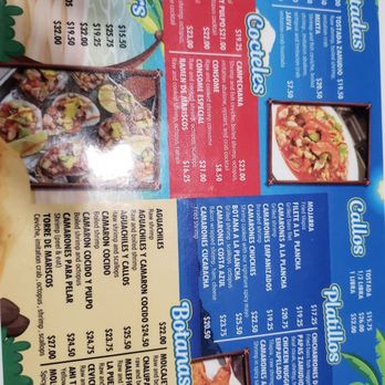 Mariscos Zamudio - Here is 1/2 their menu. This is my favorite side. - Seafood Near Me - Covina, California Mariscos Zamudio - Here is 1/2 their menu. This is my favorite side. - Seafood Near Me - Covina, California