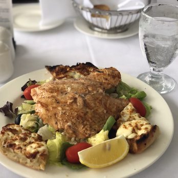 Skylon Tower - Salmon entree - deliciously marinated, the salad dressing was great, and the cheese bread was mouthwatering! - Canadian (New) Near Me - Niagara Falls, Ontario Skylon Tower - Salmon entree - deliciously marinated, the salad dressing was great, and the cheese bread was mouthwatering! - Canadian (New) Near Me - Niagara Falls, Ontario