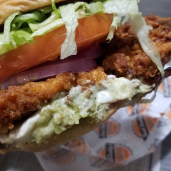 Bad Daddy's Burger Bar - Emilios chicken sandwich . Btm chkn breading & bun too soggy for my liking. Very large sandwich. - Burgers Near Me - Huntsville, Alabama Bad Daddy's Burger Bar - Emilios chicken sandwich . Btm chkn breading & bun too soggy for my liking. Very large sandwich. - Burgers Near Me - Huntsville, Alabama