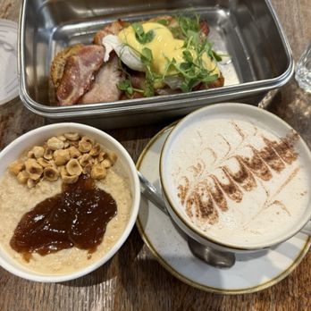 The Edinburgh Larder - The orridge, eggs benedict, and chai tea latte - Delis Near Me - Edinburgh, EDH The Edinburgh Larder - The orridge, eggs benedict, and chai tea latte - Delis Near Me - Edinburgh, EDH