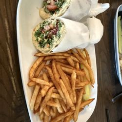 Irish 31 - Vegetarian Hummus Wrap, veganized with vinaigrette dressing