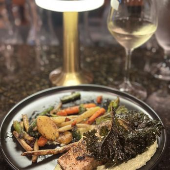 Flight 102 Wine Bar - Grilled Halibut - Wine Bars Near Me - Bourbonnais, Illinois