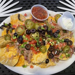Nachos! You can add smoked brisket or smoked chopped pork!