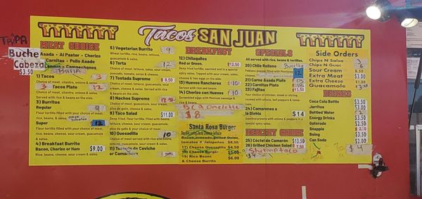 Menu photo 3 Tacos San Juan Santa Rosa, CA
