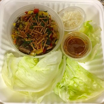 bellagreen - Veggie lettuce wraps. Wow, these were amazing- the veggie filling mixture is SO good! - Gluten-Free Near Me - Houston, Texas