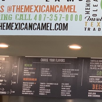 The Mexican Camel - Menu - Mediterranean Near Me - Orlando, Florida The Mexican Camel - Menu - Mediterranean Near Me - Orlando, Florida
