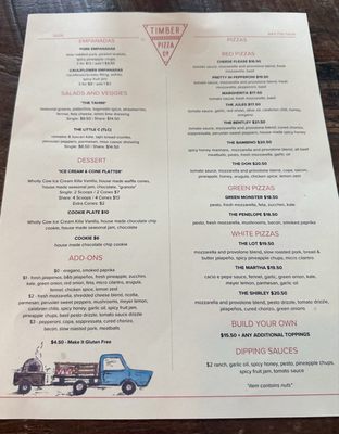 Menu photo 1 Timber Pizza Charleston, SC Menu photo 1 Timber Pizza Charleston, SC