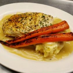 Country Inn - Herb Baked Chicken, Aged Cheddar Dumpling with Gravy