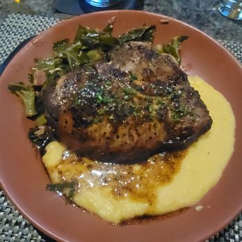 Bar Bistro - Pork chop w/ collard greens and polenta - Cocktail Bars Near Me - Tacoma, Washington