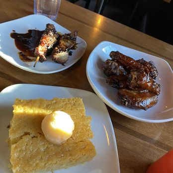 Smokeyard BBQ and Chop Shop - tRi tip sKewers, corn Bread , wings - American Near Me - Mammoth Lakes, California Smokeyard BBQ and Chop Shop - tRi tip sKewers, corn Bread , wings - American Near Me - Mammoth Lakes, California
